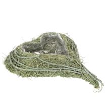 položky Miska ve tvaru srdce z přírodní trávy s výsadbovou fólií, 38 cm