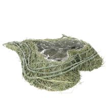 položky Miska ve tvaru srdce z přírodní trávy s výsadbovou fólií, 38 cm