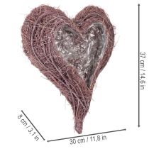 položky Miska ve tvaru srdce z větviček s alobalovou vložkou, 37 cm