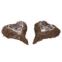 položky Květináč ve tvaru srdce z větviček s fólií, 20 cm, 2 kusy