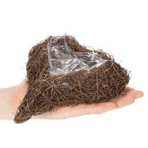 položky Květináč ve tvaru srdce z větviček s fólií, 20 cm, 2 kusy