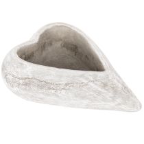 položky Dekorativní miska ve tvaru srdce, šedá; malý květináč ve tvaru srdce, 19 cm