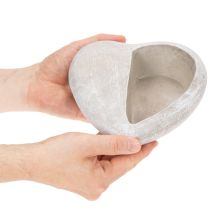 položky Květináč ve tvaru srdce, litý kámen, dekorativní květináč, 17 cm