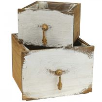 Dřevěná zásuvka Shabby Chic 14/19 cm sada 2 ks