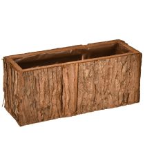 položky Dřevěný květináč podlouhlý truhlík z borové kůry 27×10cm