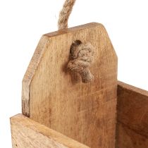položky Dřevěný květináč s rukojetí, čtvercový, přírodní juta 27x12x17cm