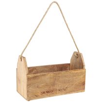 položky Květináč z přírodního dřeva juta s rukojetí 35x16x21,5cm