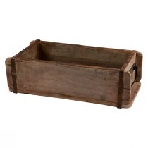 položky Dřevěná krabice na rostliny ve tvaru cihly, upcyklované dřevo 32×15×10 cm