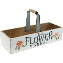položky Truhlík na rostliny, květinová dekorace, dřevěný truhlík na osázení, truhlík nostalgický vzhled 41,5×16cm