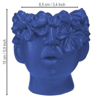 položky Plant Head Polyresin Bust Planter Blue 13,5×13×14cm