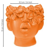 položky Plant Head Planter Bust Plant Pot Oranžový 13,5×13×14cm