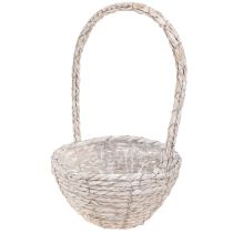 položky Rostlinný košík, sada 2 kusů, sláma, přírodní, bílá, Ø23/28, shabby chic