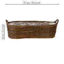 položky Koš na rostliny s uchy, oválný hnědý 57/50/42 cm, sada 3 ks