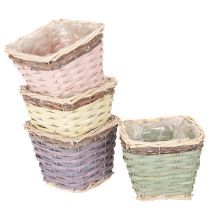 položky Čtvercový květináč s fólií, dekorativní květináč, 14 cm, 4 kusy