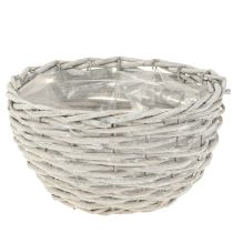 položky Košík na rostliny kulatý proutěný koš bílo-šedý Ø30/25/20cm sada 3 ks
