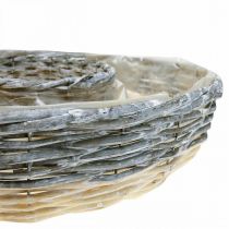 Rostlinný kruh vrba přírodní miska na rostliny Ø44/38cm sada 2 ks bílých praných