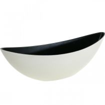 Miska na rostliny oválná dekorativní miska Jardiniere krémově bílá 39×12×13cm