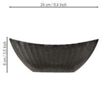 položky Rostlinná miska s drážkami, lodička, antracitová, 24 cm