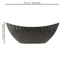 položky Rostlinná miska s drážkami oválná lodička antracitová 36 cm