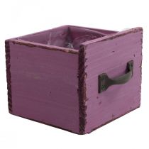 Zásuvka na rostliny dřevěná dekorativní truhlík na rostliny fialová 12,5cm