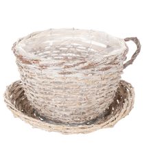 položky Košík hrnek s podšálkem, dekorace, velká stolní dekorace 34 cm