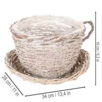 položky Košík hrnek s podšálkem, dekorace, velká stolní dekorace 34 cm