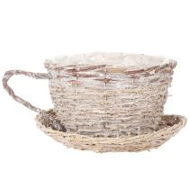 položky Košík hrnek s podšálkem, dekorace, velká stolní dekorace 34 cm