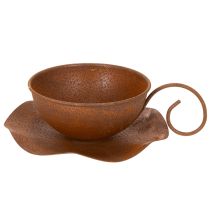 položky Květináč s podšálkem, rezavý povrch, Ø19,5 cm, V8 cm