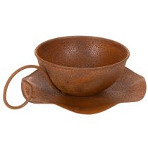 položky Květináč s podšálkem, rezavý povrch, Ø19,5 cm, V8 cm