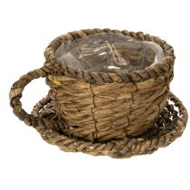 položky Květináč s podšálkem, malý slámový květináč, Ø17cm V13cm