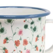 Rostlinný pohár smaltovaný ozdobný pohár květinové motivy Ø11cm