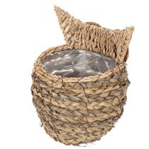 položky Ručně tkaná dekorace košíku s motivem sovy na parapet, 18 cm