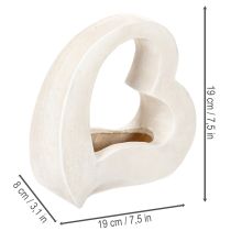 položky Dekorace ve tvaru srdce pro výsadbu a květinová aranžmá, otevřený design, moderní tvar srdce, 19 cm