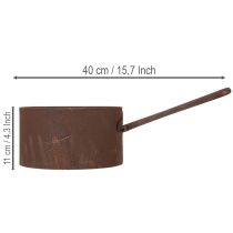 položky Kovový květináč, květináč, rezavě zbarvená pánev, dekorativní předmět, Ø20cm V11cm
