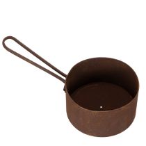 položky Kovový květináč, květináč, rezavě zbarvená pánev, dekorativní předmět, Ø20cm V11cm