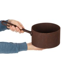 položky Kovový květináč, květináč, rezavě zbarvená pánev, dekorativní předmět, Ø20cm V11cm