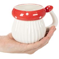 položky Keramický hrnek s motivem muchomůrky na dekoraci, 10 cm
