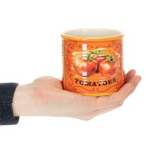 položky Sada květináčů na rajčata, keramické dekorativní květináče do kuchyně a retro dekorace, 14 cm, sada 3 kusů