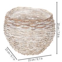 položky Kulatý pletený koš, velký dekorativní koš na sázení, 23 cm
