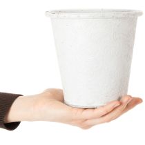 položky Květináč s ornamenty, květináč, kovová nádoba, bílá, Ø15,5 cm, V14,5 cm