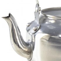 položky Květináč kovový dekorativní džbán na vodu stříbrný vintage Ø15cm