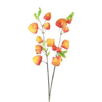 Umělá květina oranžová lucerna květina Physalis dekorativní hedvábné květiny 93cm 2ks