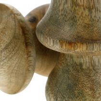 Houbové mangové dřevo přírodní dřevěná houbová podzimní dekorace Ø5cm V7,5cm 6 kusů