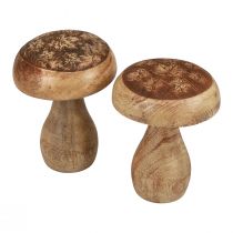 Dřevěné houby dekorativní houby dřevěné přírodní podzimní dekorace Ø10cm V12cm 2ks