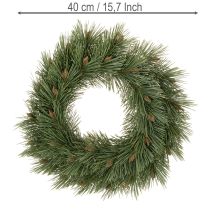 položky Umělý věnec z borových větviček s malými šiškami, 40 cm