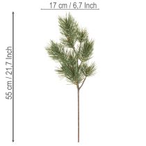 položky Umělá borovicová větev jako dekorativní jedlová větev, 55 cm, 3 kusy