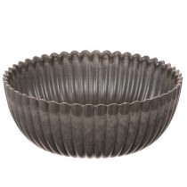 položky Žebrovaná miska, antracitová, dekorativní miska, kulatá, 15 cm, 2 kusy