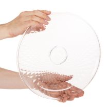 položky Dekorativní průhledná kulatá miska s nohou, 32 cm