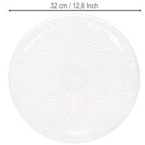 položky Dekorativní průhledná kulatá miska s nohou, 32 cm