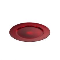 Plastový talíř Ø25cm červený s efektem glazury